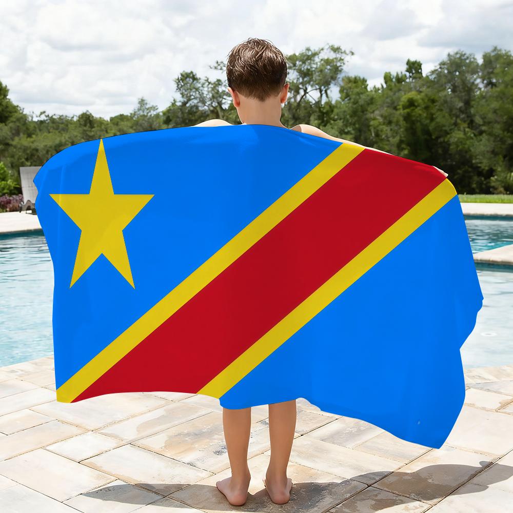 Nation Democratic Republic Congo Towel Quick Drying Beach Towels Are Suitable For Swimming Pools Camping Yoga And The Gym