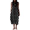 Women's Fashion Casual Sleeveless Round Neck Polka Dot Striped Elegant Temperament Dress