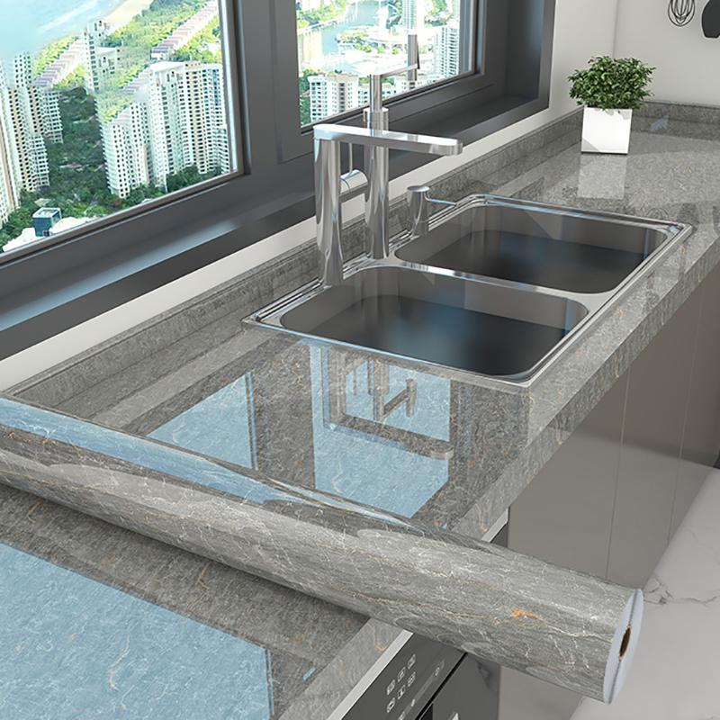 Marble Kitchen Self-adhesive Oilproof Tile Wallpaper Moisture-Proof Countertop Pantry Sticker Bathroom Waterproof Wall Stickers