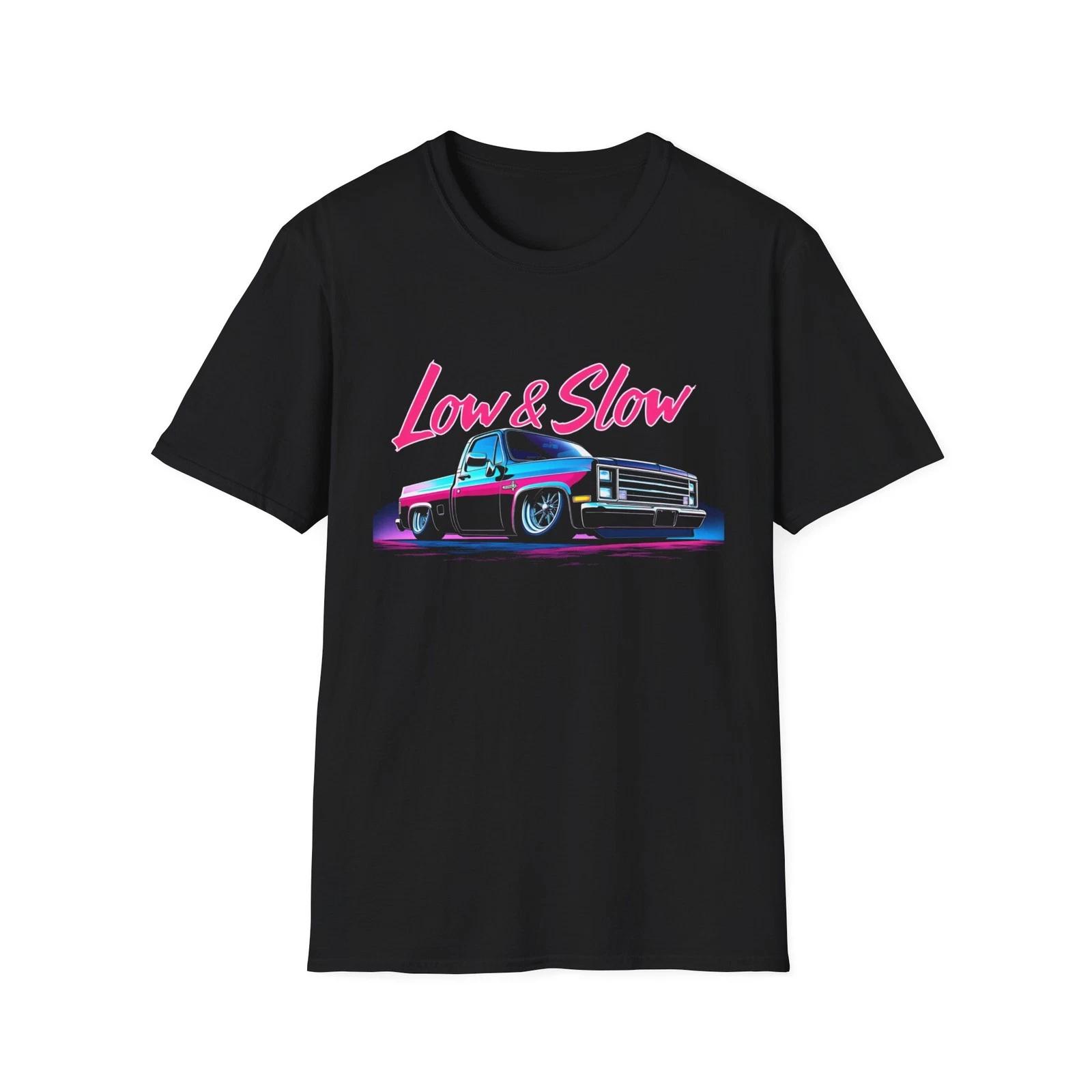 1985 Chevy C10 Squarebody T-Shirt Low & Slow Custom Truck Graphic Tee Retro XXL