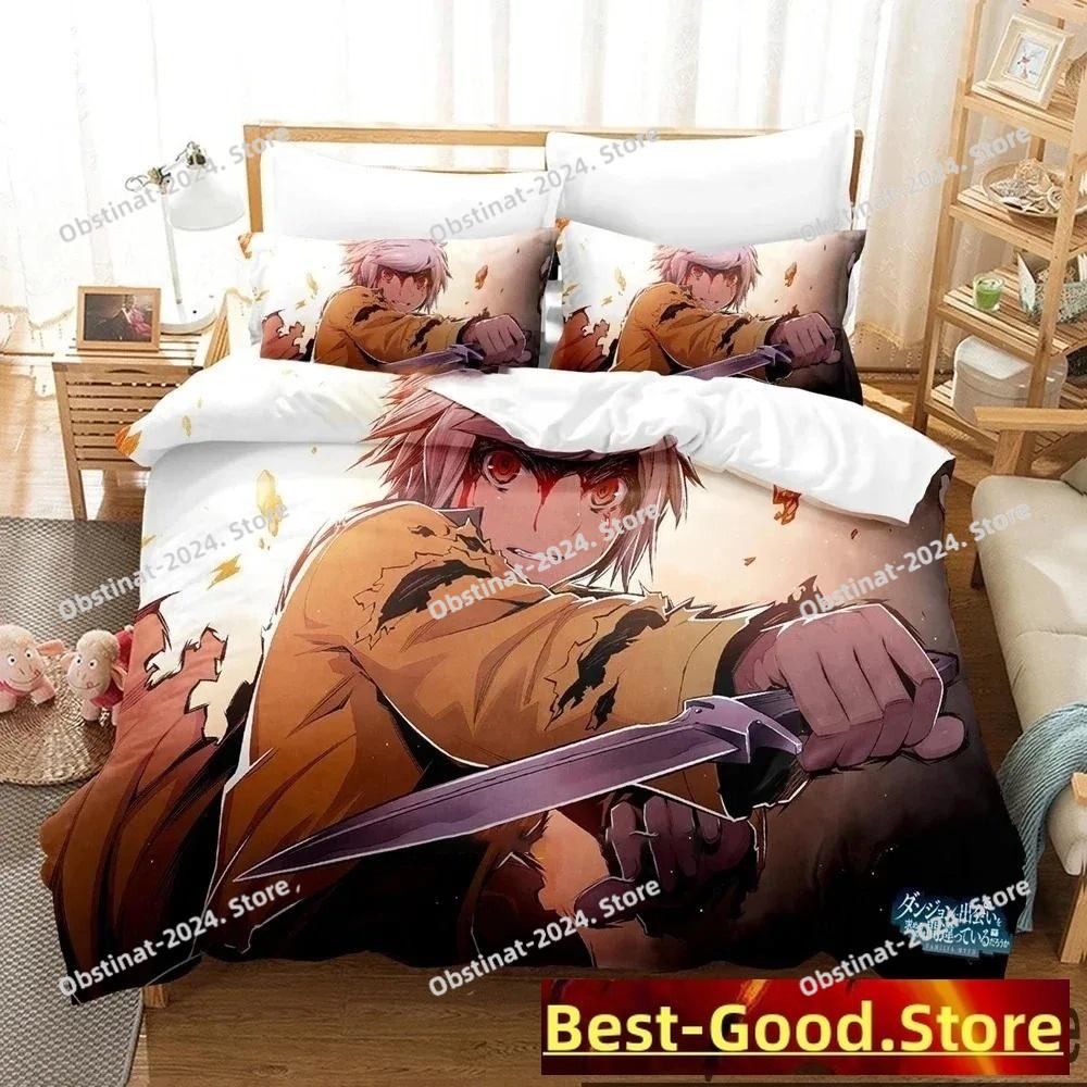 3D Print DanMachi Anime Hestia Bedding Set Duvet Cover Bed Set Quilt Cover Pillowcase Comforter king Queen Size Boys Adult