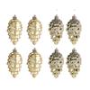 9cm Christmas Tree Ornaments Set: 8 Shiny & Matte Plastic Pine Cones