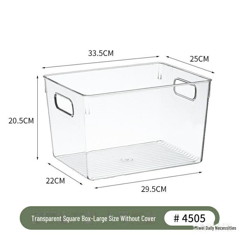 Transparent Acrylic Desktop Storage Box: Rectangular Mirror Cabinet for Cosmetics, Stationery, or Kitchen Essentials
