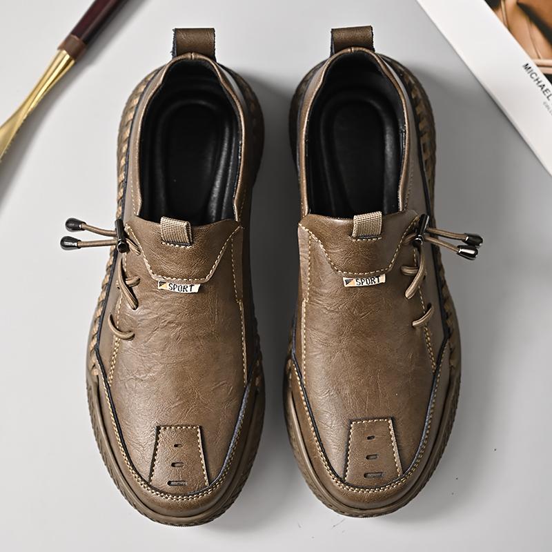 

Ручная работа нитки для шитья деловых кожаных ботинок Повседневные черные балетки для вождения Прогулки Удобные мужские туфли для офицеров 46 коричневый