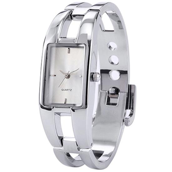 Women's Square Dial Changing Color Bracelet Bangle Quartz Fashion Wrist Watch