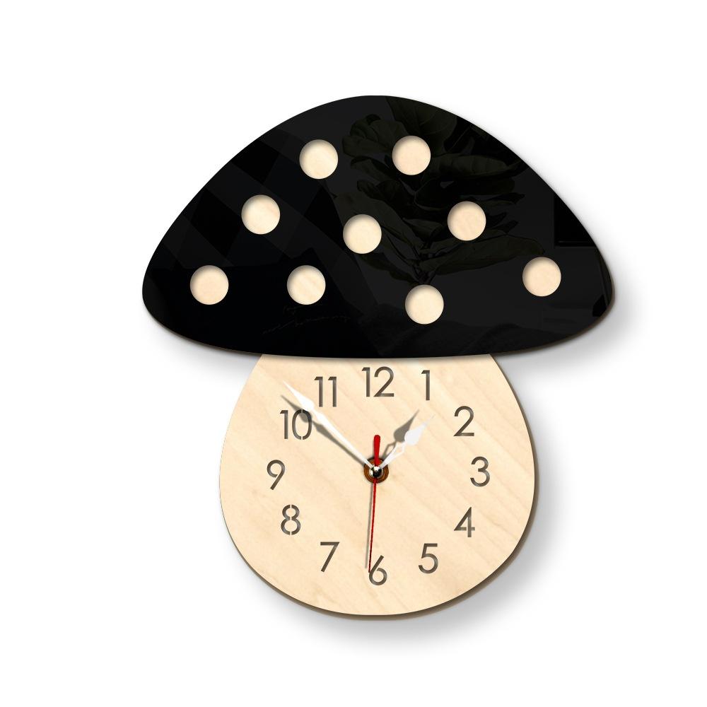 Mushroom Clock DIY Wall Clock Creative Cartoon Wall Acrylic Clock Home School Child Gift