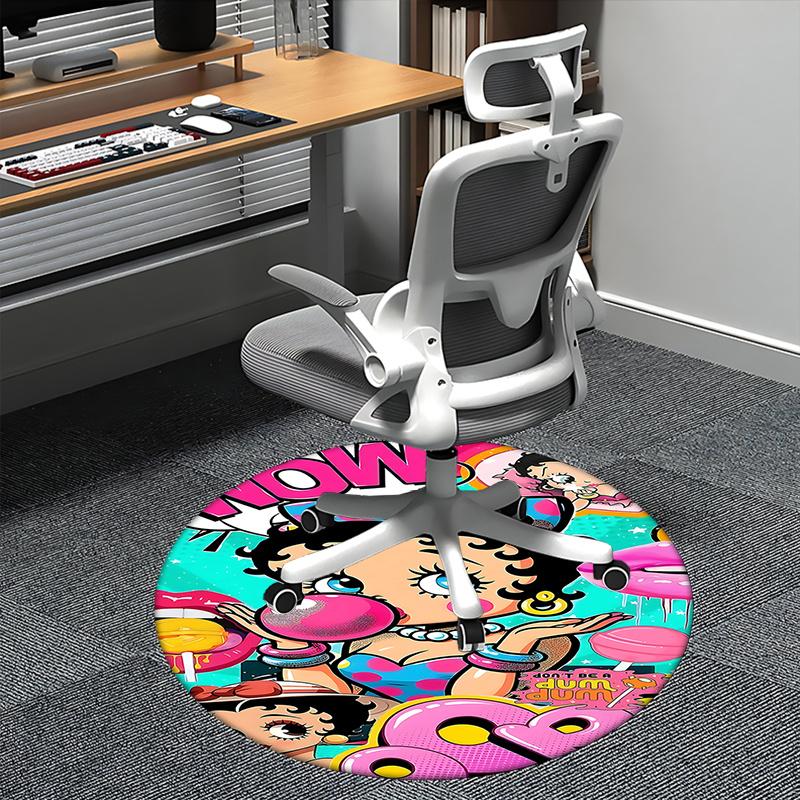 

Betty Boop Round Chair Mat Home Decor, Sofa Carpet, Office Rug Gift for Bedroom, Living Room, s0394b 80cm by 80cm