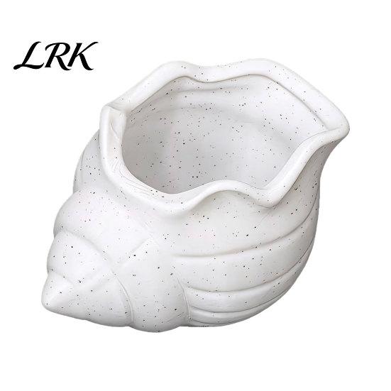 3D Printed Flowerpot Conch Flower Pot, Moisture-Resistant Mini Planter with Wavy Edge And Small Pot Drain Hole Design, Ocean Style for Pothos