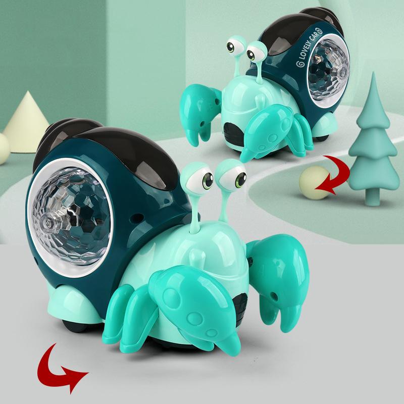Crawling Crab Baby Toy Walking Tummy Time Dancing Early Educational Interactive Musical Light Toys Toddler For Kids Gifts