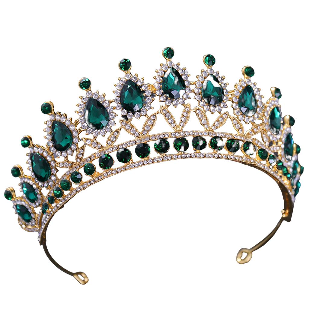 Full Crystal Rhinestones Crown Wedding Bride Tiara Glittering Headdress For Bride Bridesmaid Princess Costume Hair Accessories