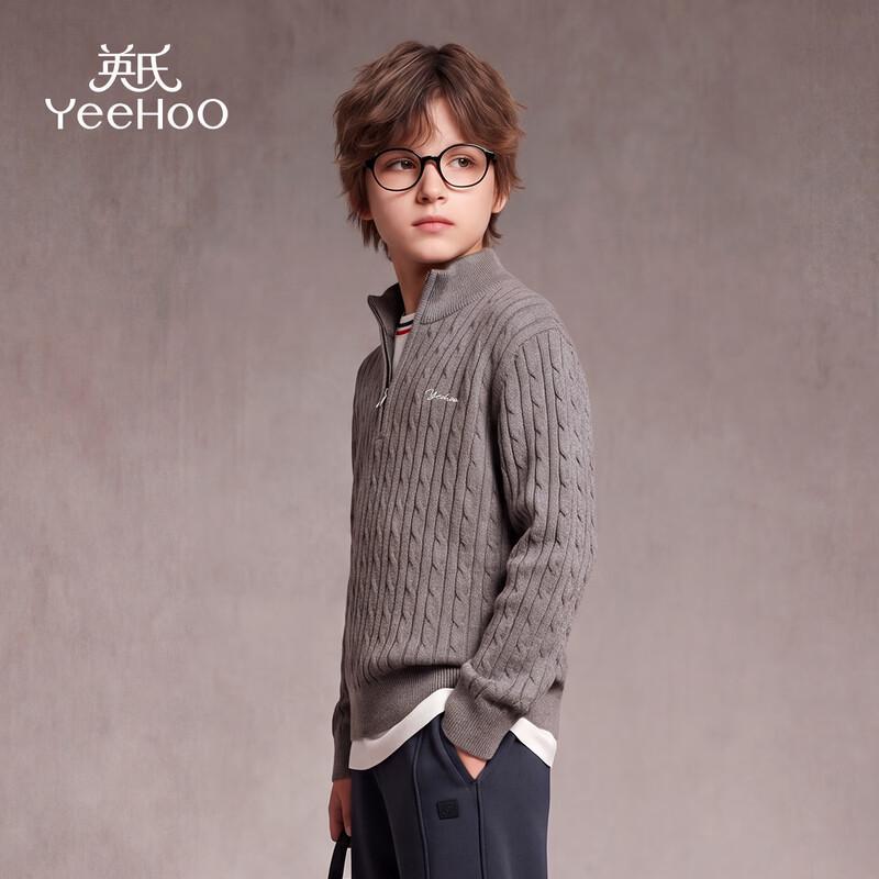 YEEHOO Children's Casual Wool-Blend Mock Neck Knit Sweater