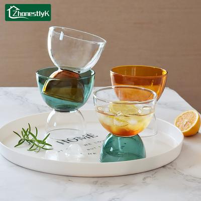 Högtemperaturbeständig Färgad Glasvattenkopp Hushållsyoghurt Glassjuicekoppar Högvärdig Cocktailkopp Dryckesartiklar