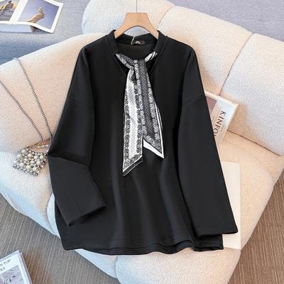 Die neue Damen-Herbst- und Winterkollektion in Übergröße bietet ein stilvolles und designorientiertes V-Ausschnitt-Schnür-Langarm-Sweatshirt.