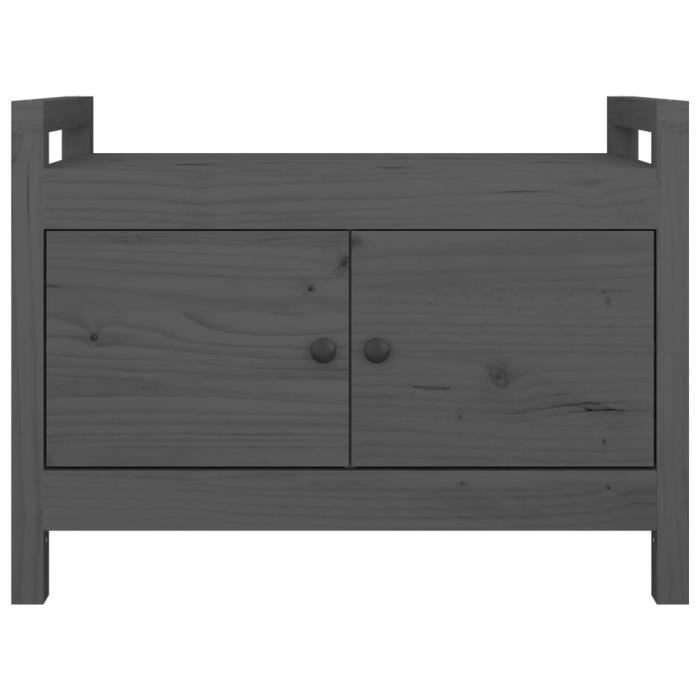 VidaXL Banc d'entrée Gris 80x40x60 cm Bois de pin massif 821781