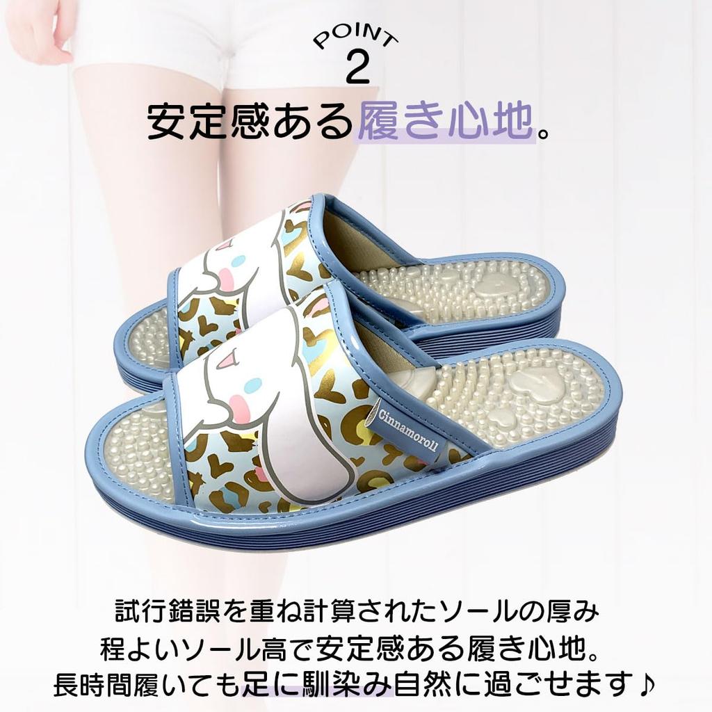 Sanrio Characters Leopard Print Health Sandals [Sanrio] SA-4197 Women's (Kuromi/Black, 24.0cm)