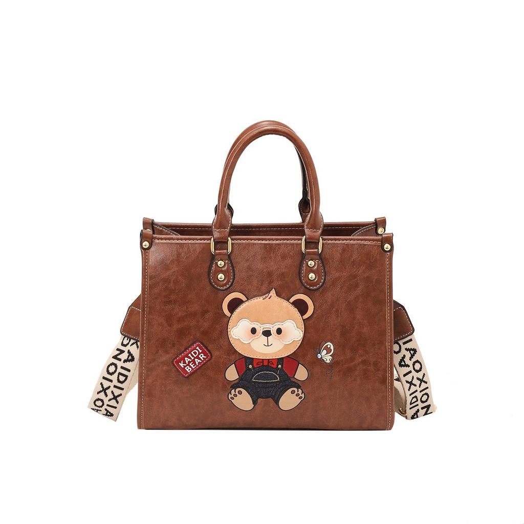 2026 New Women's High-End Cartoon Bear Crossbody Tote Bag