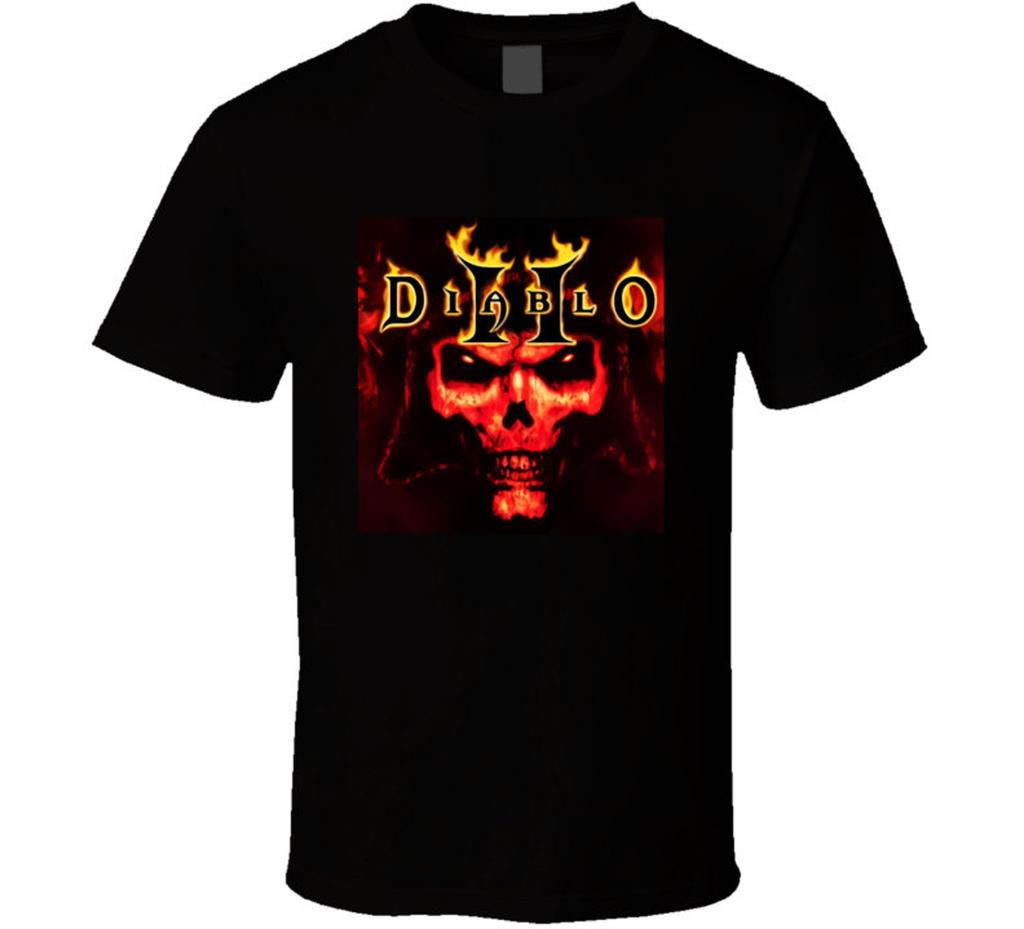 New Diablo 2 Game Poster Blizzard Black Tshirt Size S- 2XL