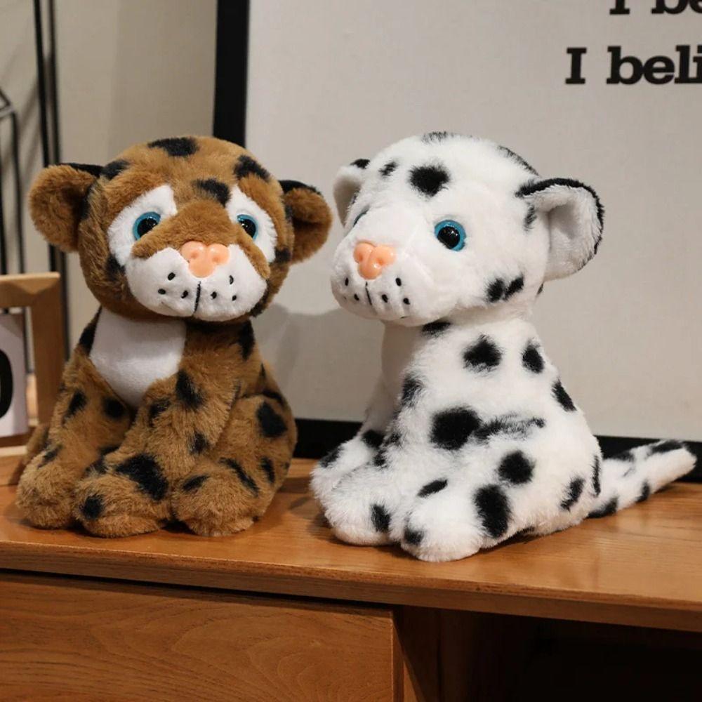 Sitting Lifelike Leopard Plush Doll Fluffy Animals Stuffed Toys  Children's Day