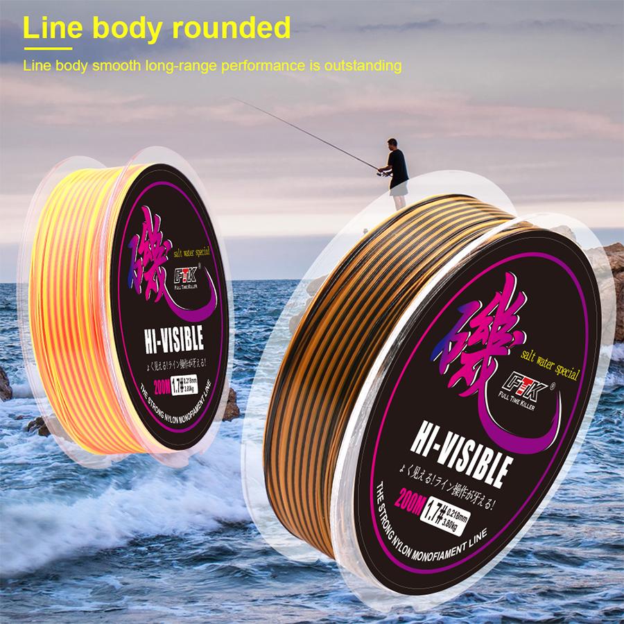 200M Rockfish Line Abrasion Resistant Nylon Freshwater and Saltwater Long Casting Line 6LB-40LB