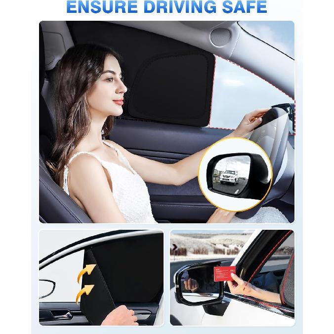 Frontrute solskjermdeksel Passer til Toyota 4Runner 2010-2023 2024 Side bakvindu Visir Full Window Visir Sett Personvern Behold kjøretøy