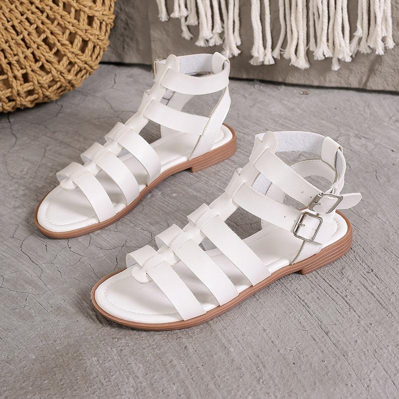 Sandali da spiaggia traforati antiscivolo con tacco grosso, da donna, di grandi dimensioni, alla moda primaverile e casual.