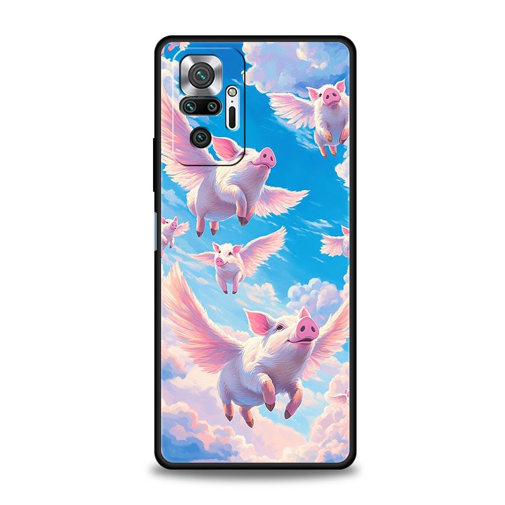 Funda Protectora de Cerdo Bonito para Teléfono para Redmi 14C 10C Note 15 14 13 12 10 11 K40 Pro Plus 5G Carcasa Suave de TPU Antigolpes Fundas Capas Bolsas