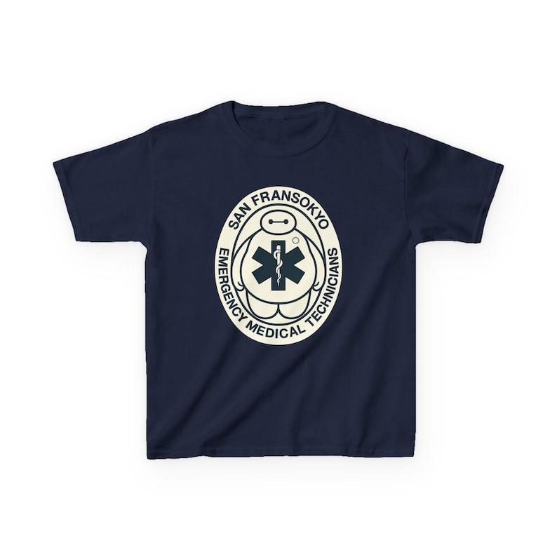 EMT BAYMAX Kids Tee - Big Hero Six Emergency Medical Technician San Fransokyo T-Shirt - Disney Parks, Disneyland Cotton Graphic Tee 100