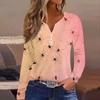Women's T Shirt Tee Button Long Sleeve Daily Weekend Fashion Basic V- Neck Regular Top