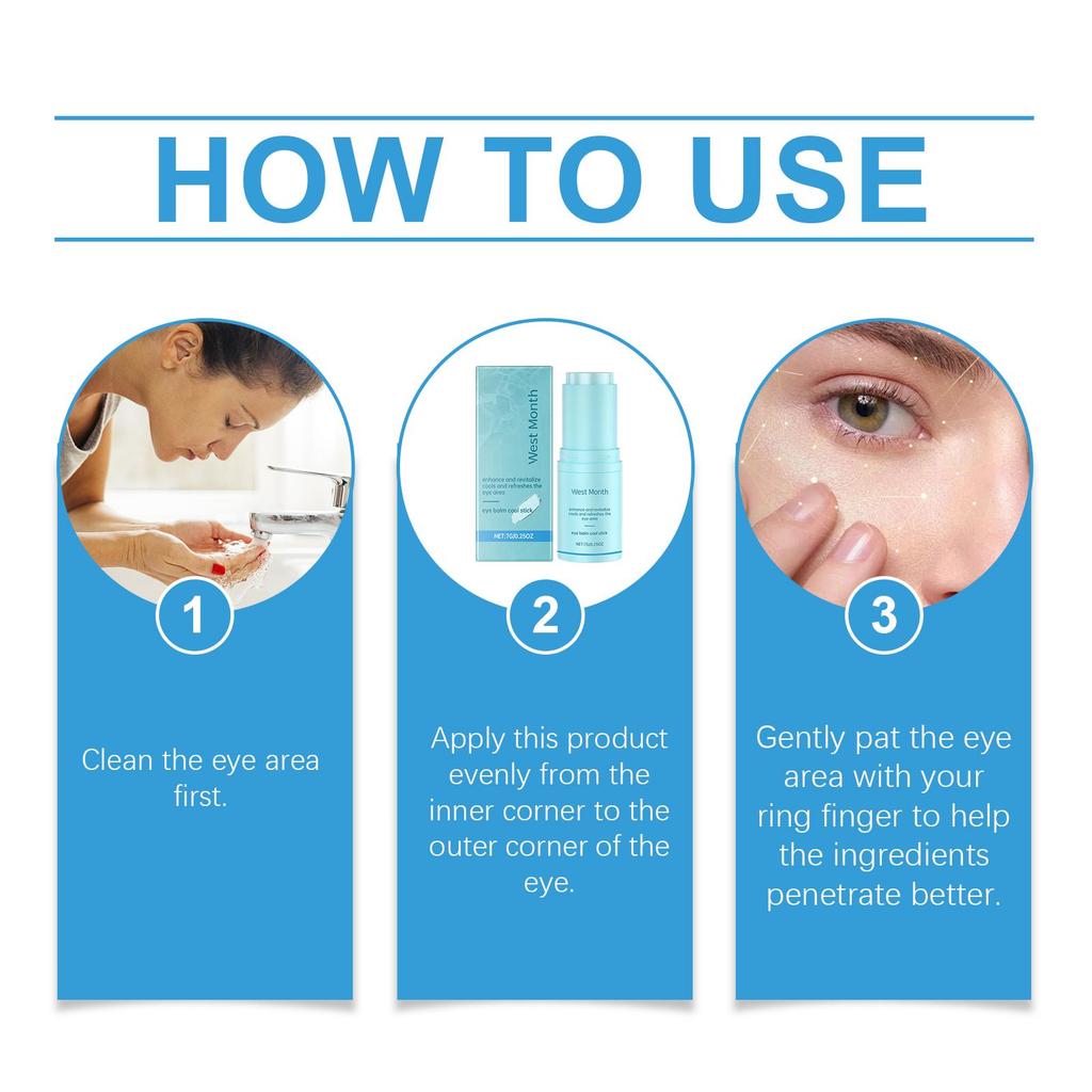 West&Month Eye Care Stick Gently Nourishes and Moisturizes Brightens the Eye Area Reduces Fine Lines and Dark Circles For Use Around the Eyes 7g