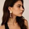 Maillard Coffee Gradient Geometric Earrings - Retro, High-End, Versatile Everyday Earrings for Women