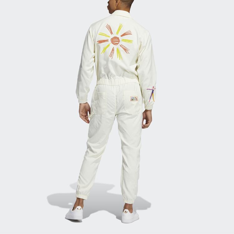 Adidas Originální volná kombinéza s potiskem trojlístku Unisex kombinéza Béžová H43972