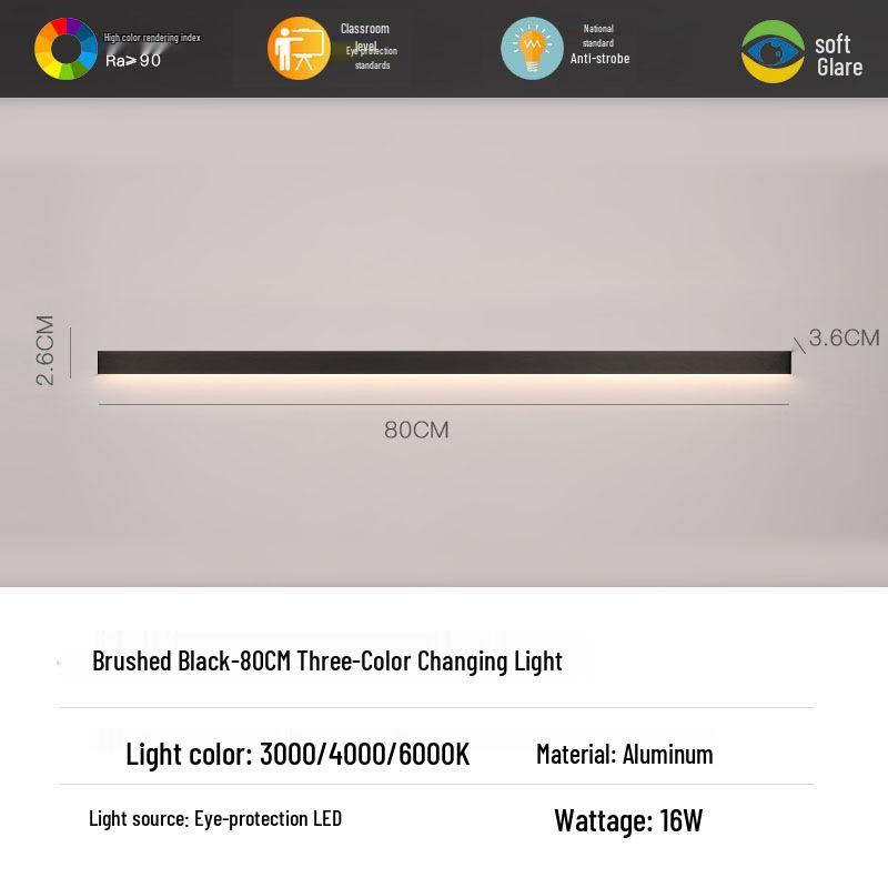 Minimalist Modern Strip Wall Light for Bedroom, Living Room, or Sofa Area