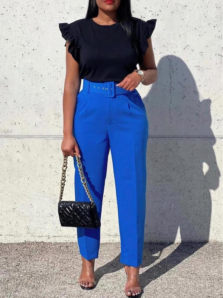 Womens High Waisted Pants Straight Leg Pant Business Work Casual Trousers