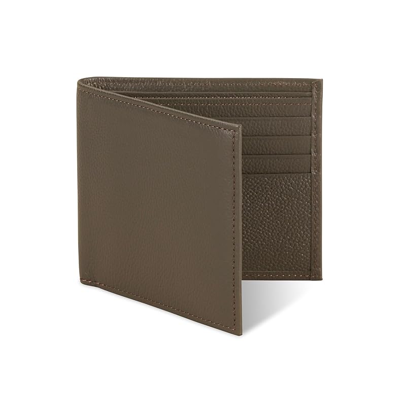 

[Business Leather Factory] Bi-fold wallet (no coin purse) Water repellent original leather cow leather unisex 10 pockets Thin (black olives)