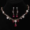 Elegant Crystal Rhinestone Bridal Jewelry Set: Alloy Flower Necklace & Earrings