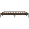 Brown Oak Effect Bed Frame 200 X 200 Cm Wood Based Panel & Metal
