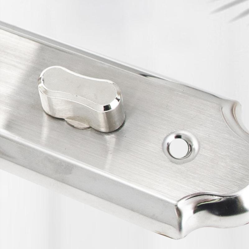Silver Stainless Steel Bathroom Door Lock, Multi-hole Distance Specifications Appearance, Free Delivery