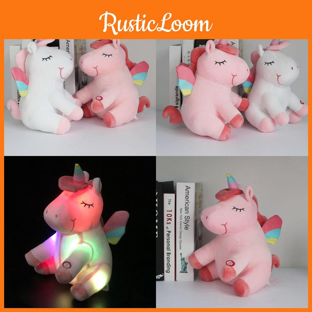 Rainbow Led Light Unicorn Fur Toy Cute Cartoon Girl Children Gifts Birthday