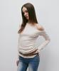 KITTY POTTERY Asymmetrical Off-Shoulder Shirred Top (Cream)
