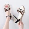 Ladies Shoes Orthopedic Summer  Roman Style Footwear with High Heels Sandals for Women Leather Wedge Heel Asian Size Comfort
