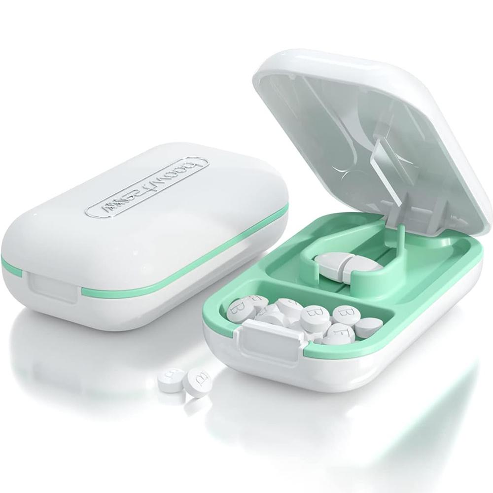 

Портативный измельчитель и разделитель таблеток Легко делит таблетки Идеально подходит для витаминов и таблеток Компактный и удобный для использования в дороге белый