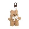 Cute Plush Rabbit Keychain With Pearl Bowknot For Girls And Women Soft Fluffy Charm Keyrings Pendant Accessory