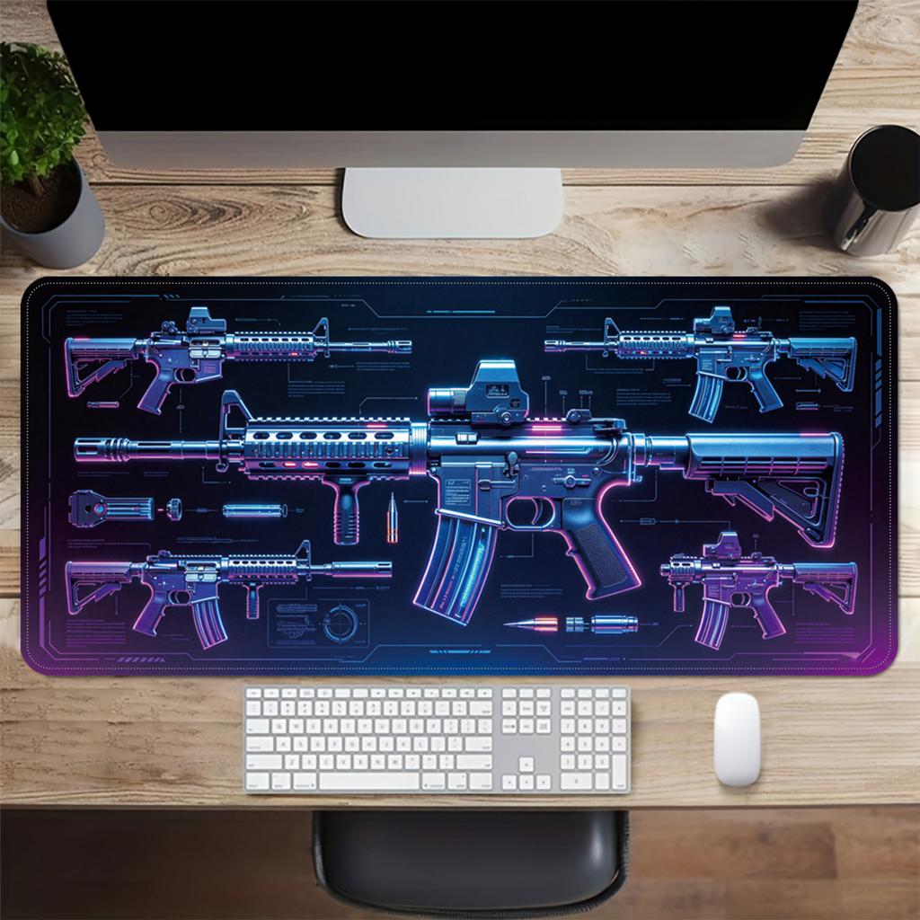 Gun Mouse Pad Custom Black E-sports Game Integrated Ip Computer Large Non-slip Office Desk Mat
