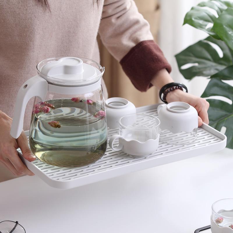 High Temperature Glass Pitcher Set: Nordic Iced Water, Fruit Teapot, Beer, and Cold Brew Pitcher with Scale.