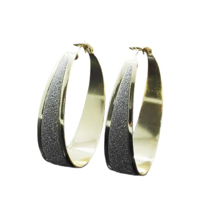 Trendy Frosted Circle Earrings - European & American Rock Nightclub Style