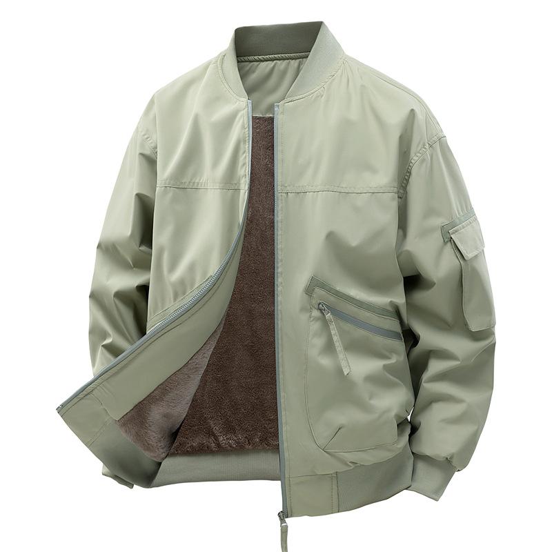 Plush Thickened Jacket for Men Spring and Autumn Loose Trend American Casual Retro Baseball Uniform Jacket for Men