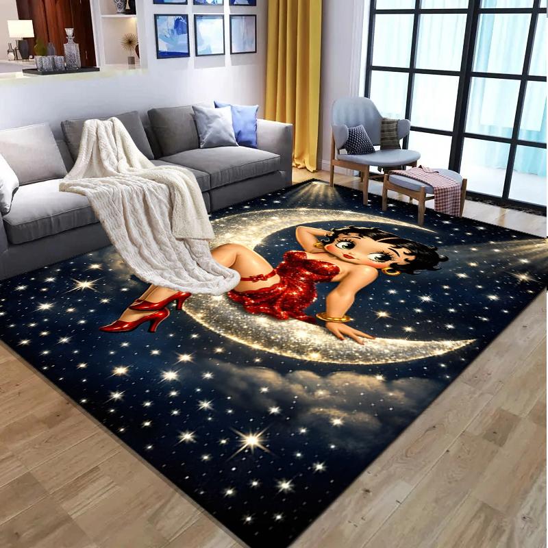 Betty Boop Pattern Rug, Indoor/Outdoor Mat, for Picnic, Gameroom, Bedroom, Office, Living Room, Home Decor Carpet, Birthday Gift