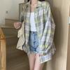 Autumn Women's Retro All-match Loose Plaid Shirt