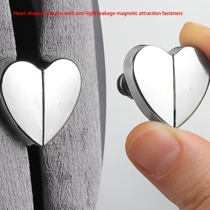 10Pcs Alloy Heart Curtain Clip Magnetic Closures Systems Eliminate Light Leaks Maintain Privacy Home Decoration