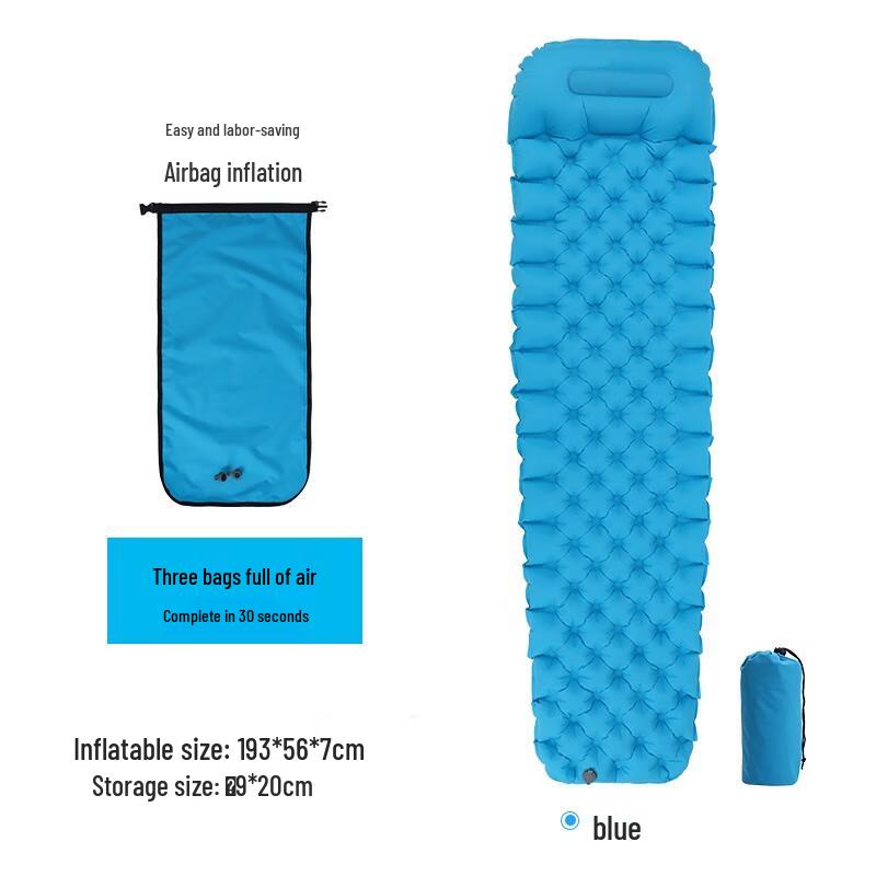 Outdoor Camping Inflatable Sleeping Pad 193x56x7cm
